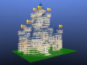 おもちゃのレンガと互換性のある建物の城 3Dモデル