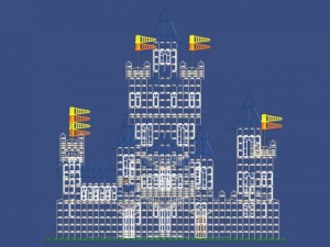 toy bricks compatible building castle 3D मॉडल