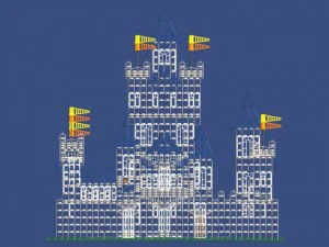 おもちゃのレンガと互換性のある建物の城 3Dモデル