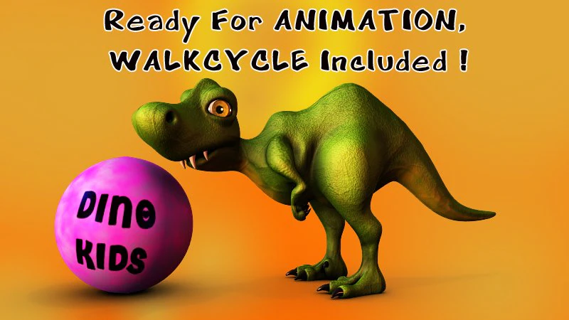 dino for kids 3D Model .c4d .max .obj .3ds .fbx .stl .blend
