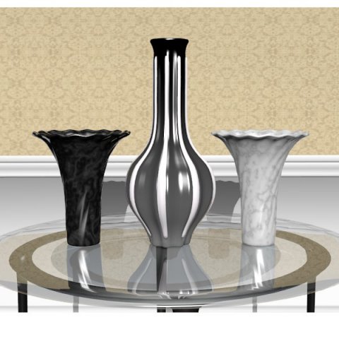 black and white vase collection Modelo 3D .c4d .max .obj .3ds .fbx .stl .blend 