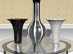 black and white vase collection Modelo 3D