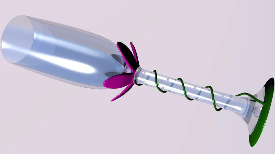 flower champagne glass 3D Model .c4d .max .obj .3ds .fbx .stl .blend 