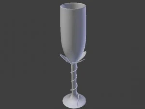 flower champagne glass 3D Model