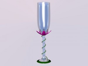 flower champagne glass 3D 模型