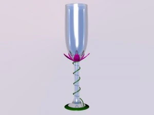 flower champagne glass 3D Model