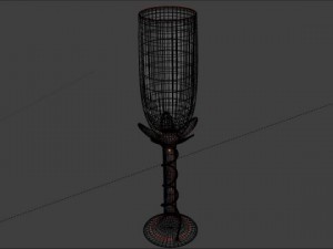 flower champagne glass 3D 模型