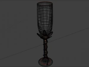 flower champagne glass 3D Model