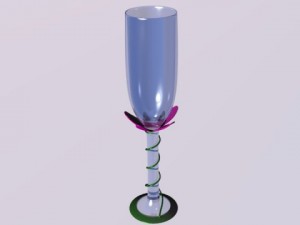 flower champagne glass 3D 模型