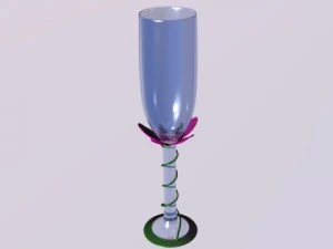flower champagne glass 3D Model