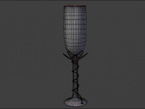 flower champagne glass 3D 模型