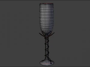 flower champagne glass 3D Model