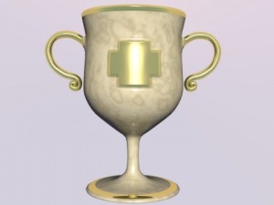 marble gold urn Model 3D