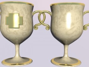 marble gold urn 3D Модель