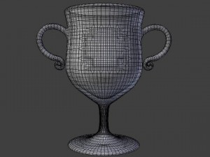 marble gold urn 3D Модель