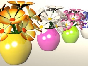 colorful flowers 3D Model