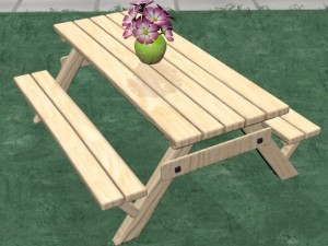 picnic table Model 3D