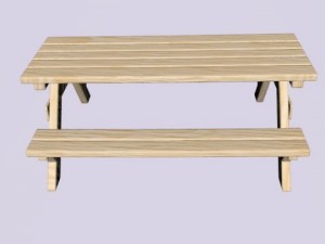 picnic table 3D Model
