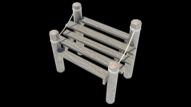 small dock stairs 3D Модель .c4d .max .obj .3ds .fbx .stl .blend 