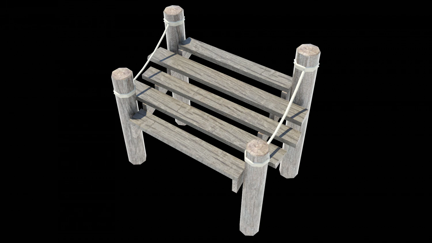 small dock stairs 3D Model .c4d .max .obj .3ds .fbx .stl .blend