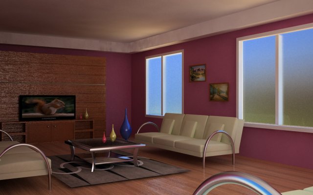 living room 3D Модель .c4d .max .obj .3ds .fbx .stl .blend 