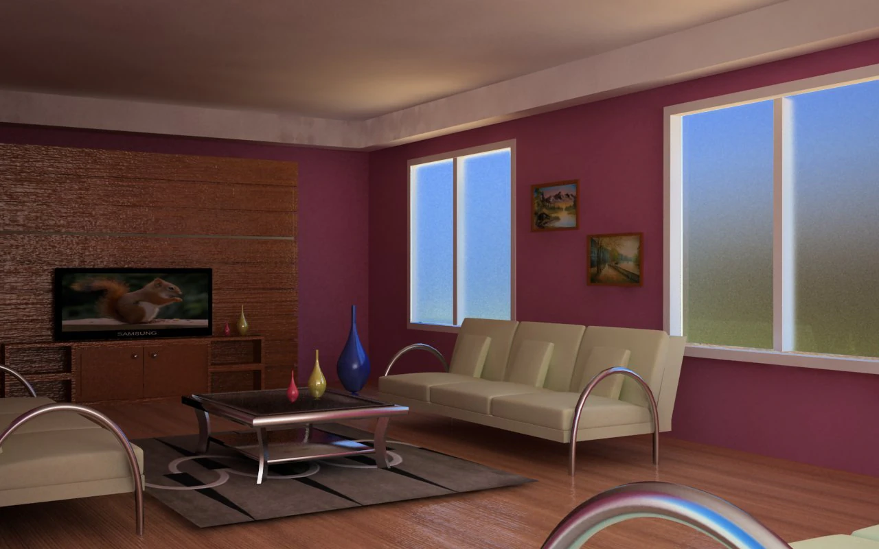 living room 3D Model .c4d .max .obj .3ds .fbx .stl .blend 