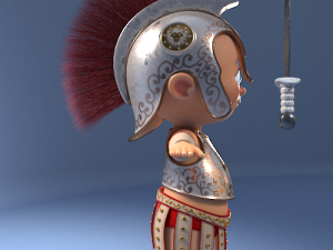 Cute cartoon baby gladiator 3D Model