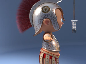 Cute cartoon baby gladiator 3D Model