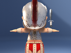 Cute cartoon baby gladiator 3D Model