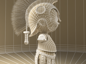 Cute cartoon baby gladiator 3D Model