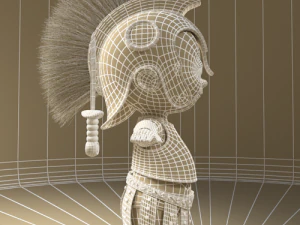 Cute cartoon baby gladiator 3D Model
