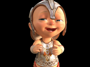 Cute cartoon baby gladiator 3D Model