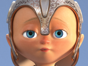 Cute cartoon baby gladiator 3D Model