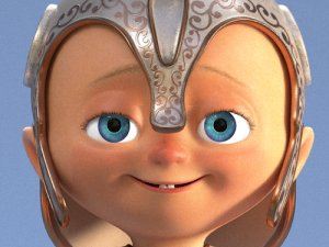 Cute cartoon baby gladiator 3D Model