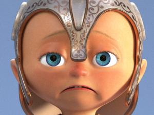 Cute cartoon baby gladiator 3D Model