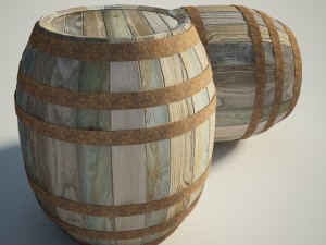 wooden barrel Modèle 3D