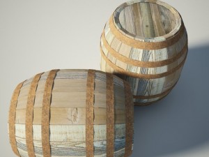 wooden barrel Modèle 3D