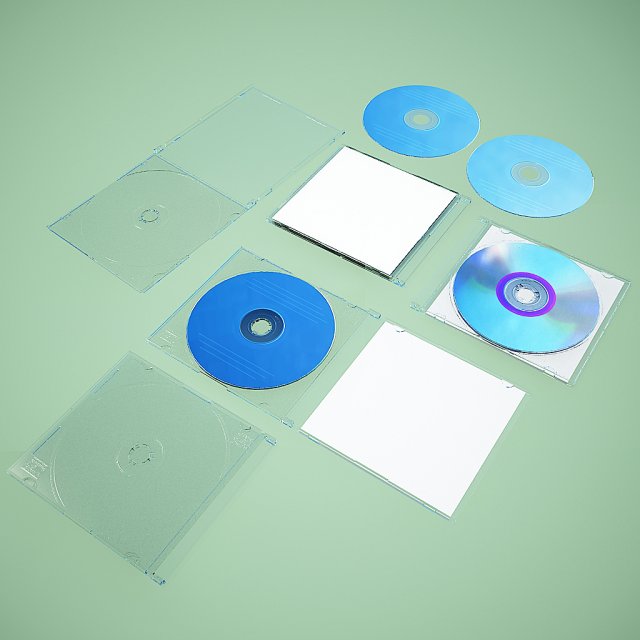 cd with cdcase 3D Модель .c4d .max .obj .3ds .fbx .stl .blend 