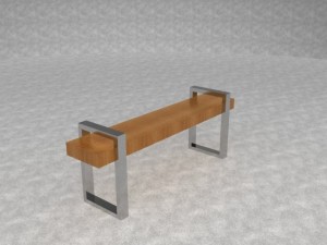 modern bench 3D-Modell