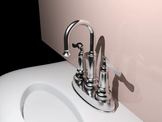 bathroom metal faucet 3D Model .c4d .max .obj .3ds .fbx .stl .blend