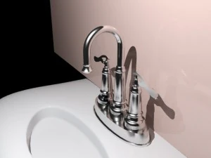 torneira de metal para banheiro Modelo 3D