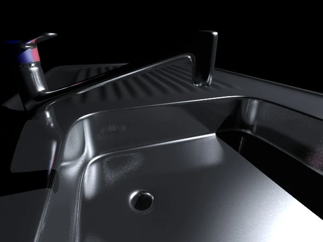 metal kitchen sink 3D Model .c4d .max .obj .3ds .fbx .stl .blend 