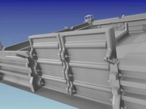 twierdza wojskowa science-fiction Model 3D