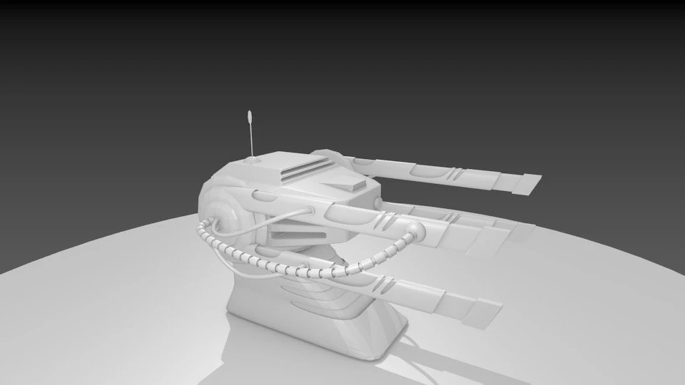 scifi cannon 3D Model .c4d .max .obj .3ds .fbx .stl .blend 