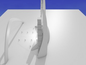 futuristic central building 3D Model