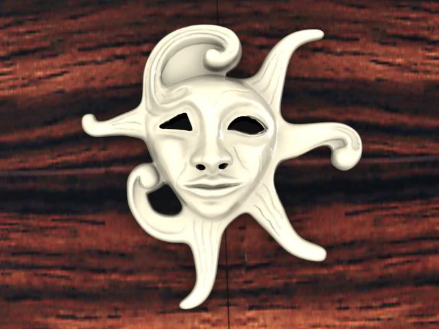 face mask basrelief 3D Print Model .c4d .max .obj .3ds .fbx .stl .blend 