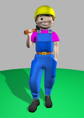 worker 3D-Modell .c4d .max .obj .3ds .fbx .stl .blend 