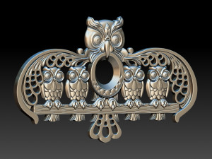 owl hanger model format stl obj fbx and 3dmax for cnc 3D Model