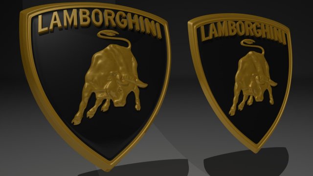 lamborghini emblem badge 3D 模型 .c4d .max .obj .3ds .fbx .stl .blend 
