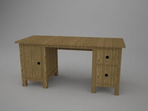 ikea hemnes desk Modello 3D